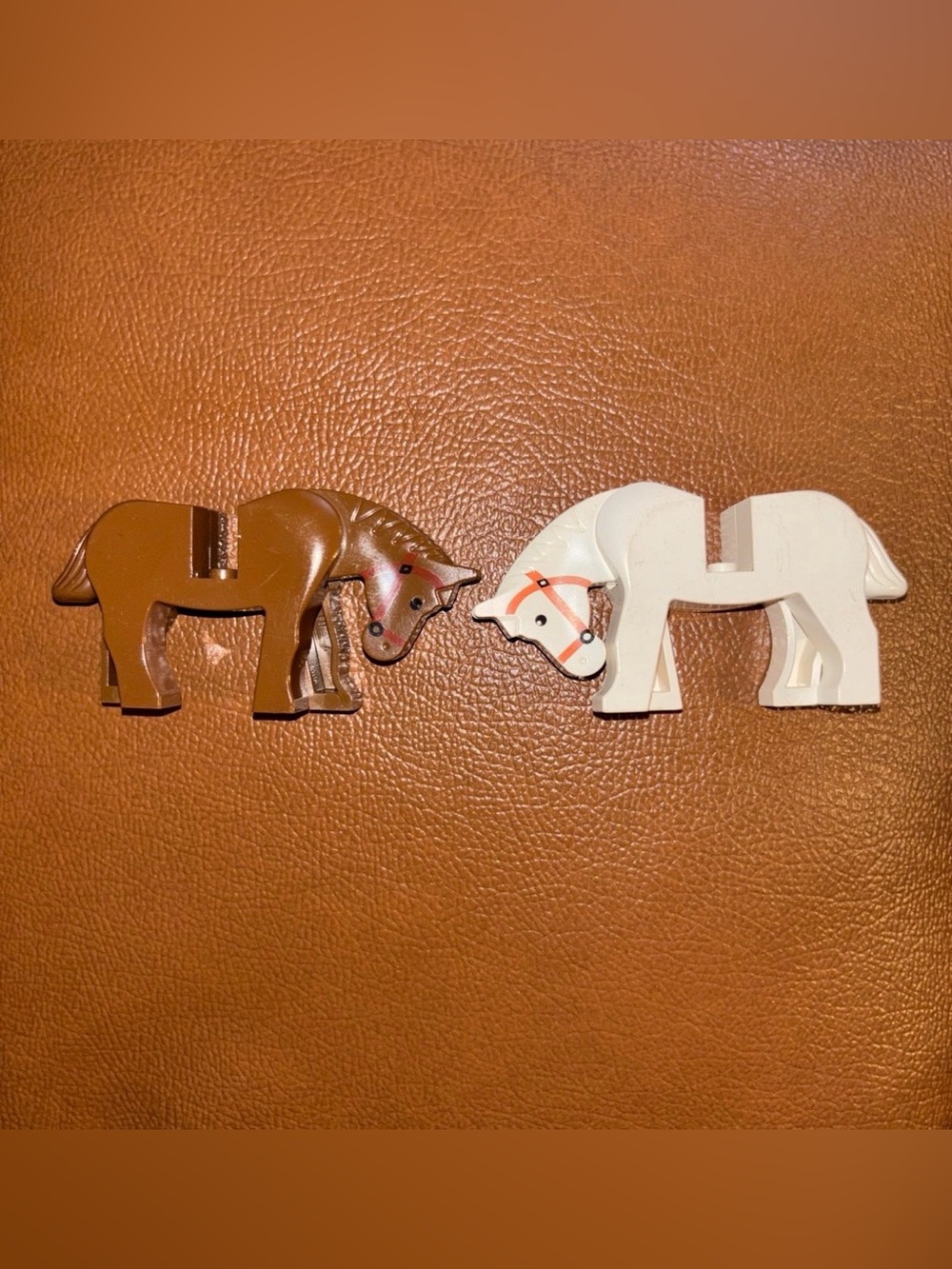 Lego Brown and White Horse Figures - Kids Building Set Animals